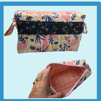 Boxed zipper pouch