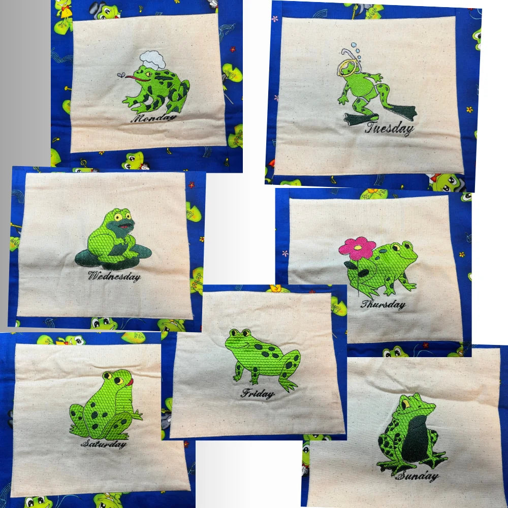 Days of the Week Frog  Wall Hanging