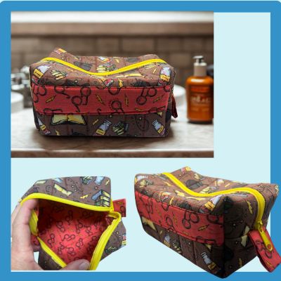 Boxed zipper pouch