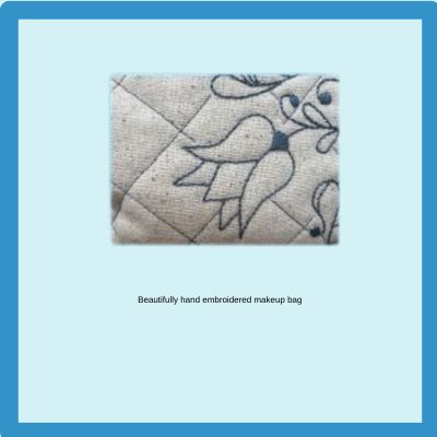 Embroidered Boxed zipper pouch