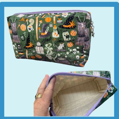 Boxed zipper pouch