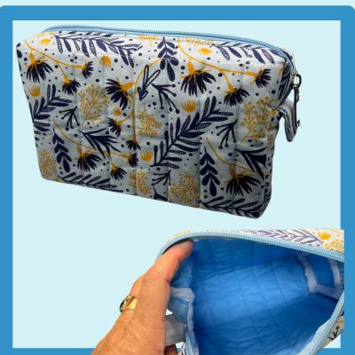 Boxed zipper pouch